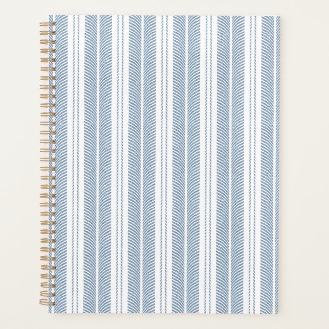 Motif rayé à chevrons bleu doux et fougère (Devant)