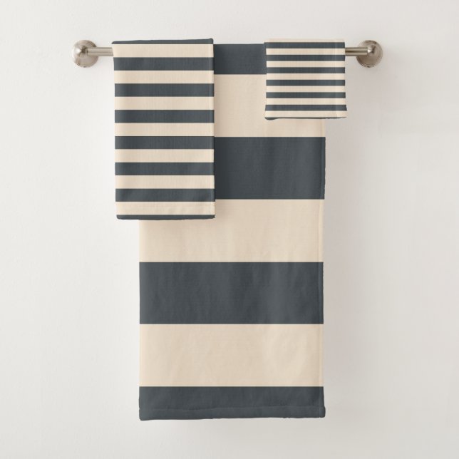 Motif rayé blanc cassé gris-foncé chic (En situation)