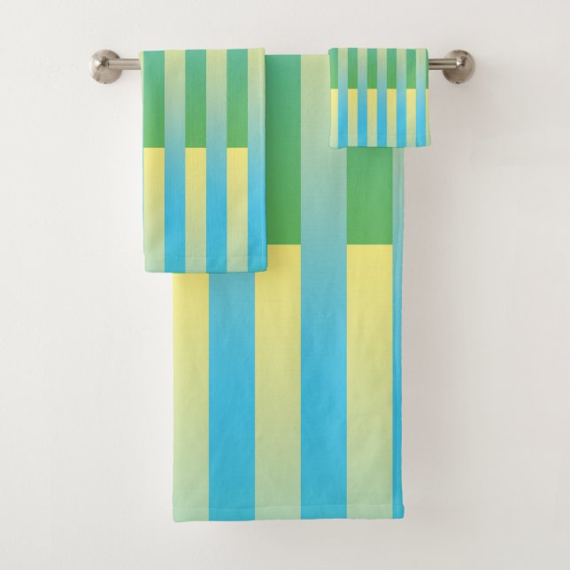 Motif rayé bleu jaune vert (En situation)
