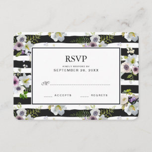 Motif rayé floral peint - épouser RSVP
