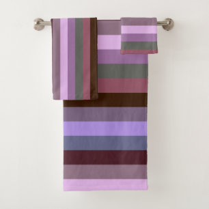 Motif rayé mauve et marron romantique et lunatique