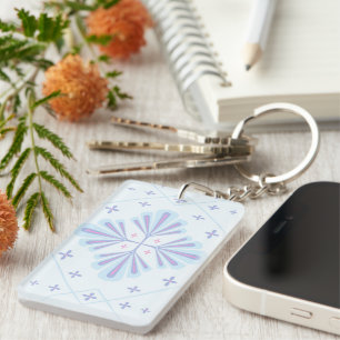 Motif répétitif floral géométrique bleu pastel