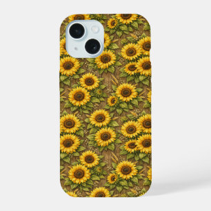 Motif répétitif sans couture de tournesol ensoleil