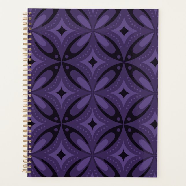 Motif Rétro de Couleur Violet Foncé (Devant)
