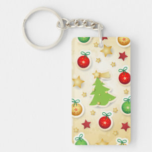 Motif rétro de Noël, porte - clé