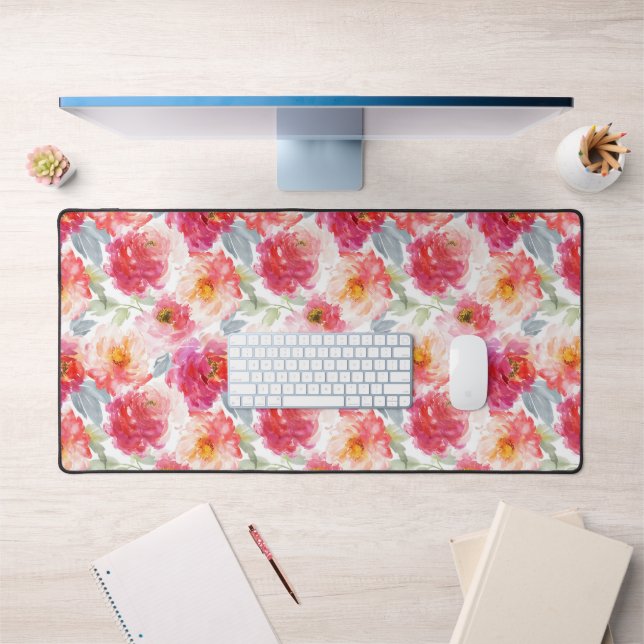 Motif rose Aquarelle Peony (Bureau 1)