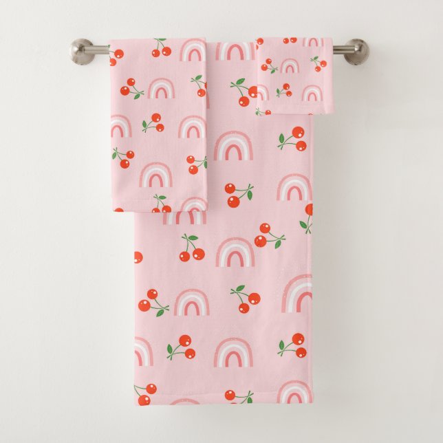 Motif rose arc-en-ciel cerise (En situation)