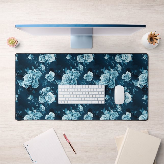 Motif Rose bleu classique (Bureau 1)