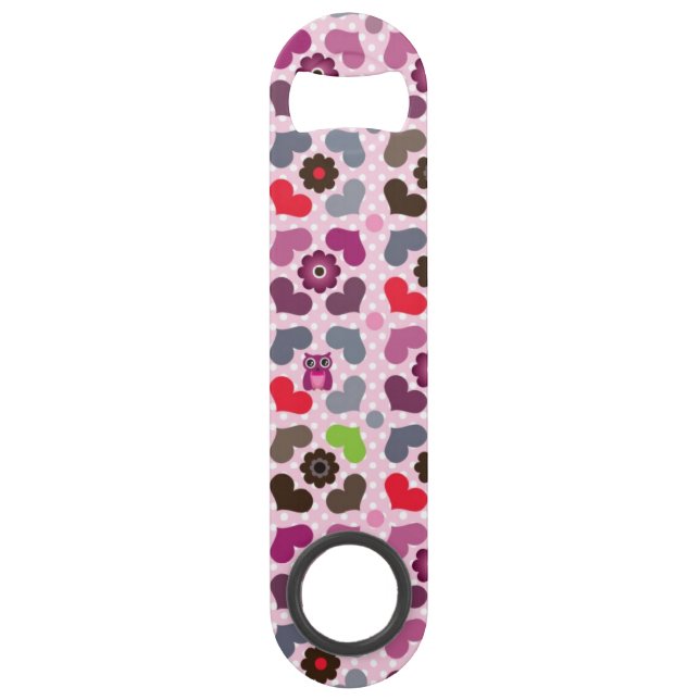 motif rose de fleurs et de hiboux (Devant)