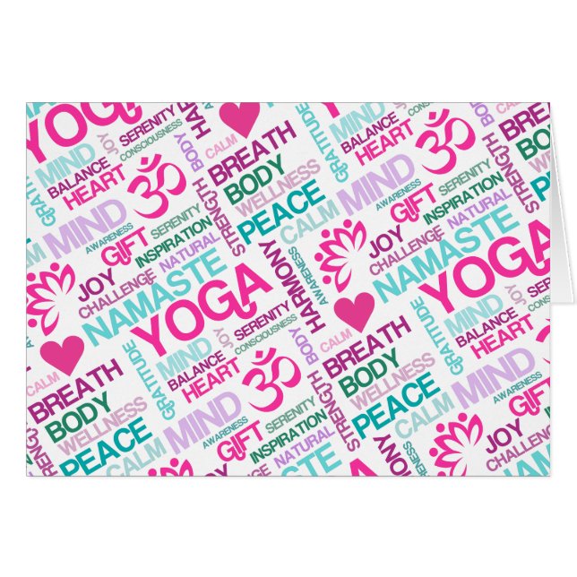 Motif rose de YOGA de Namaste, de paix et (Devant horizontal)