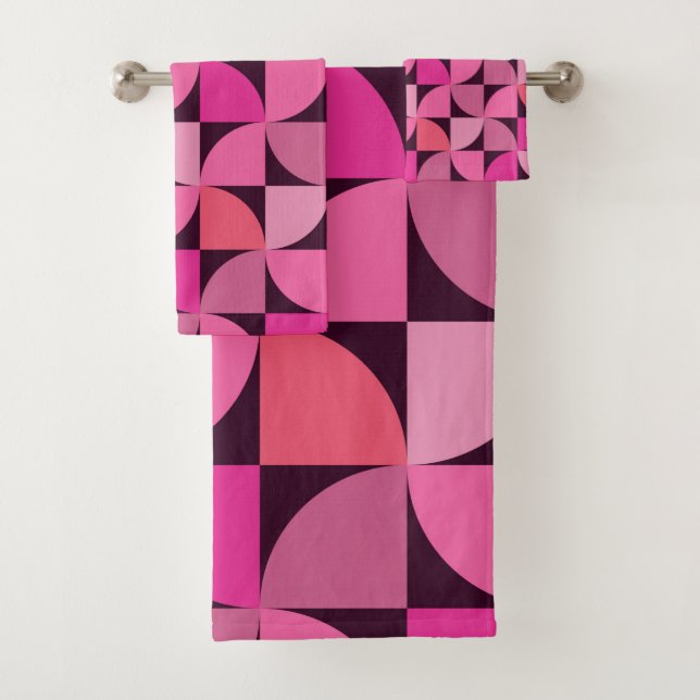 Motif rose géométrique moderne du milieu du siècle (En situation)