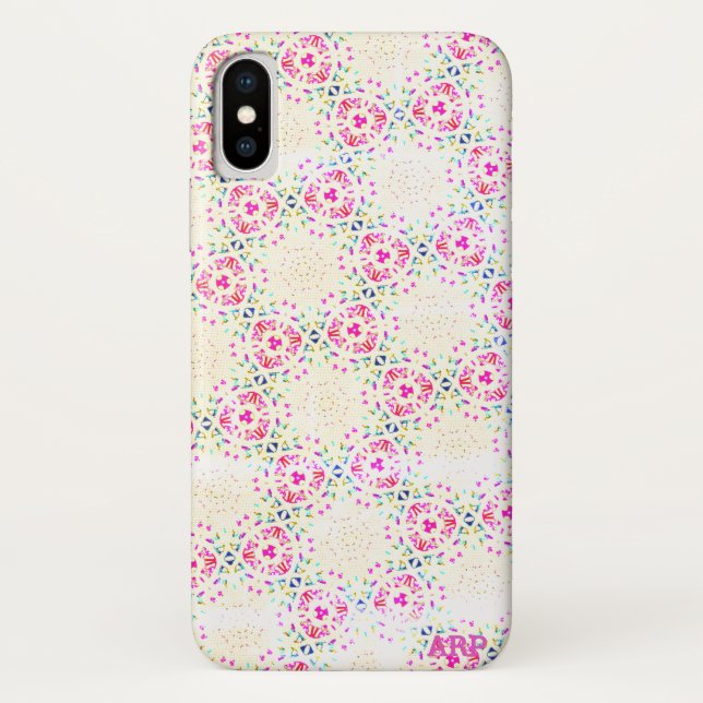 Motif rose sucré partout sur coque iphone unique (Dos)