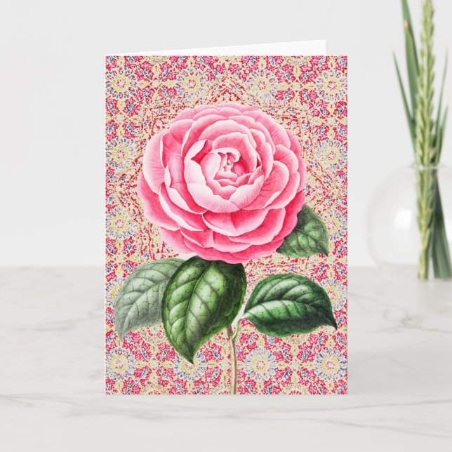 Motif Rose unique sur carte de note d'art Motif 1 (Devant)