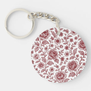 Motif Rose Vintage rouge foncé