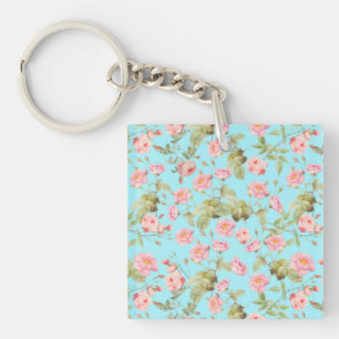 Motif Rose Vintage Victorien d'été sur Turquoise