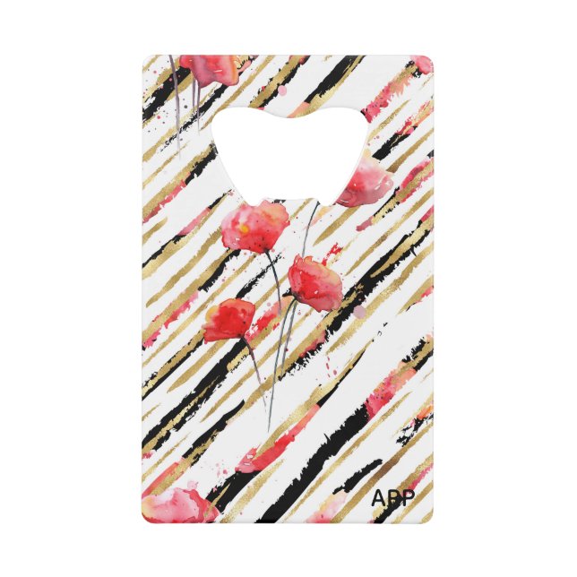 Motif rouge de pavot d'or noir blanc de *~* (Devant)