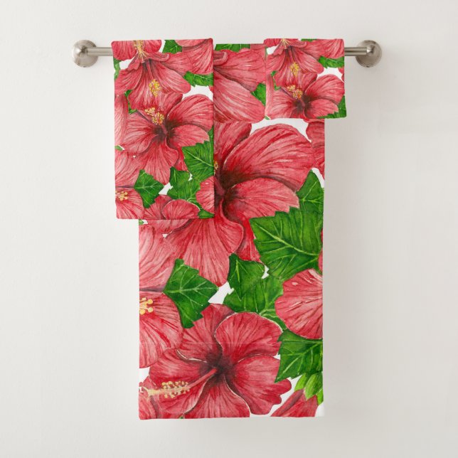 Motif rouge hibiscus II (En situation)