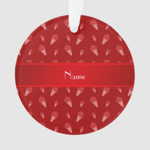 Motif rouge nommé personnalisé de crème glacée