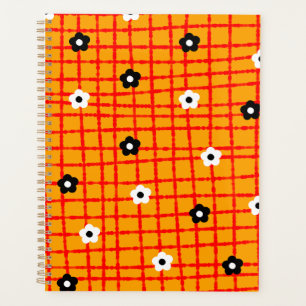 Motif rouge orange Flower
