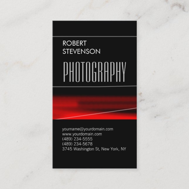 Motif rouge rouge rouge vertical Carte de visite t (Devant)