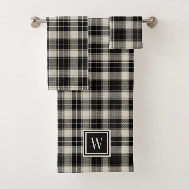 Motif rustique noir avec Monogramme (En situation)