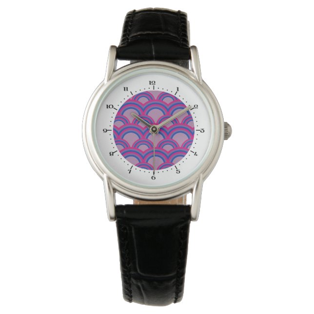 Motif sans couture avec arc-en-ciel montre au poig (devant)