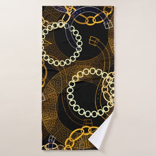 Motif sans couture avec ceintures chaînes de méand (Serviette de bain)