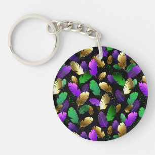 Motif sans couture avec des plumes de Mardi Gras