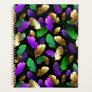 Motif sans couture avec des plumes de Mardi Gras