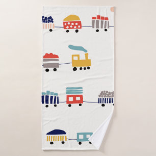 Motif sans couture avec des trains de couleurs mig