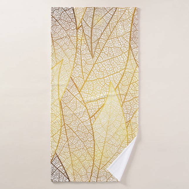 Motif sans couture avec feuilles or (Serviette de bain)