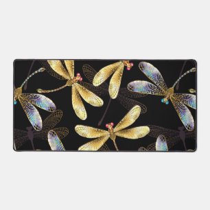 Motif sans couture avec libellules d'or