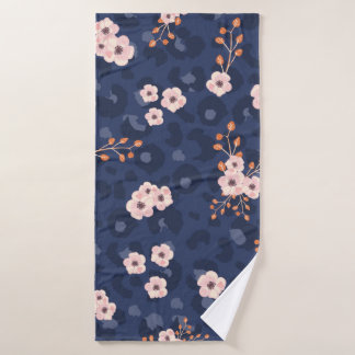 Motif sans couture avec peau de léopard et rose pe