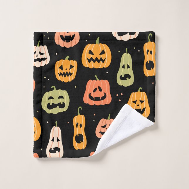 Motif sans couture citrouille Halloween. Retrait à (Gant de toilette)