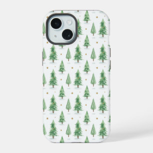 Motif sans couture d'arbres de Noël à l'aquarelle