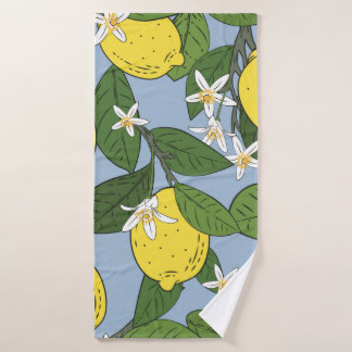 Motif sans couture de branches avec citrons, vert