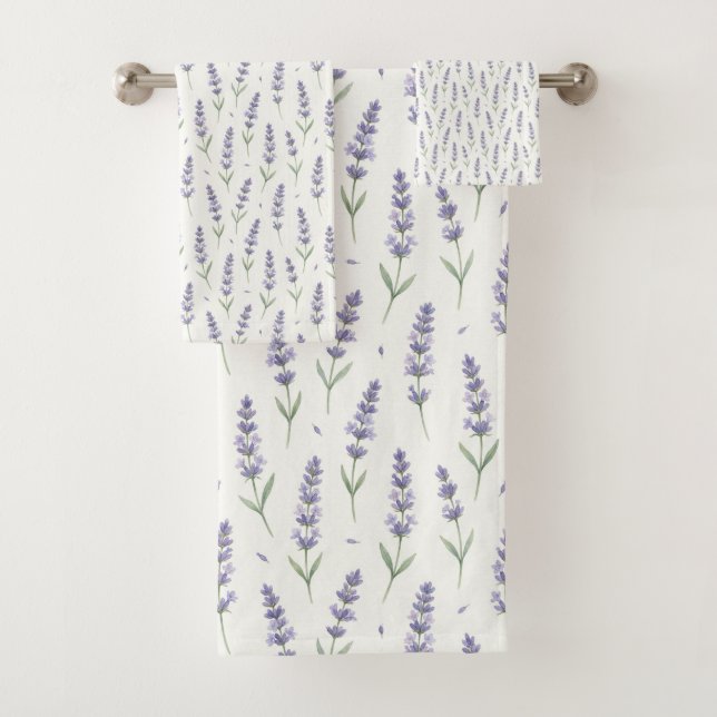 Motif sans couture de brins de lavande rustiques (En situation)