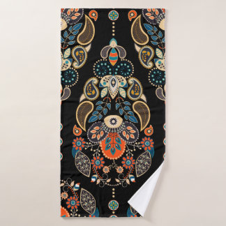 Motif sans couture de Paisley. Arrière-plan sombre