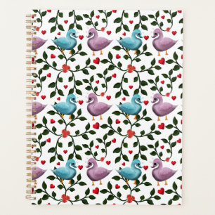 Motif sans couture d'oiseaux d'amour mignons Roman
