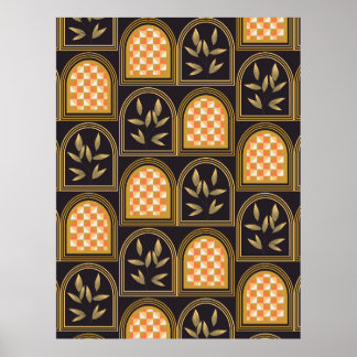 Motif sans couture géométrique floral Art Déco de