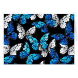 Motif sans couture sombre avec Morpho papillons bl