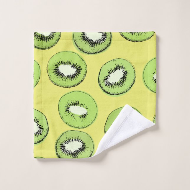 Motif sans soudure aux fruits Kiwi, arrière - plan (Gant de toilette)