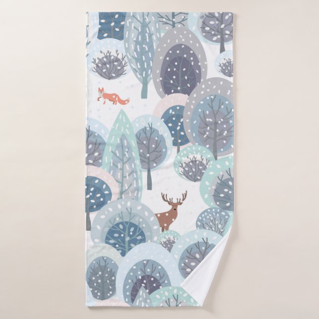 Motif sans soudure d'hiver avec manche à plat abst (Serviette de bain)
