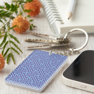 Motif Sayagata, japonais, violet et bleu
