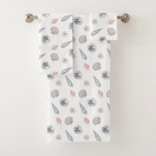 Motif Seashell Beach Blue et PInk