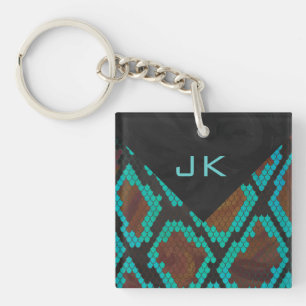 Motif serpent et bleu sarcelle Monogram