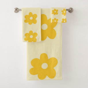 Motif simple à fleurs rétro jaune tropicale