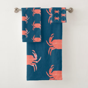 Motif Simple Crabe Océan Navy Grunge
