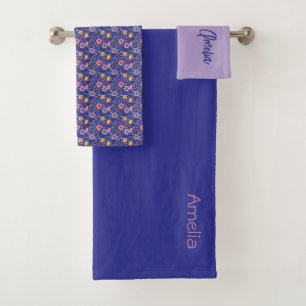 Motif simple de fleur sauvage lavande bleue nom