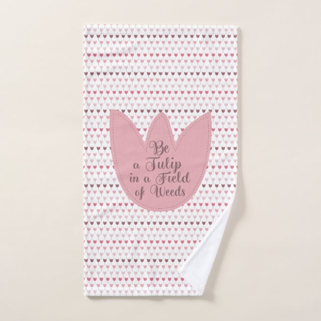 Motif simple de tulipe rose (Serviette à main)